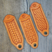 Load image into Gallery viewer, Hand Tooled Cast Iron Handle Covers