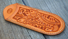 Load image into Gallery viewer, Hand Carved Leather Cast Iron Handle Covers