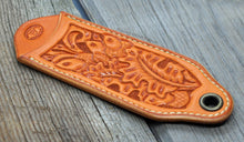 Load image into Gallery viewer, Hand Carved Leather Cast Iron Handle Covers